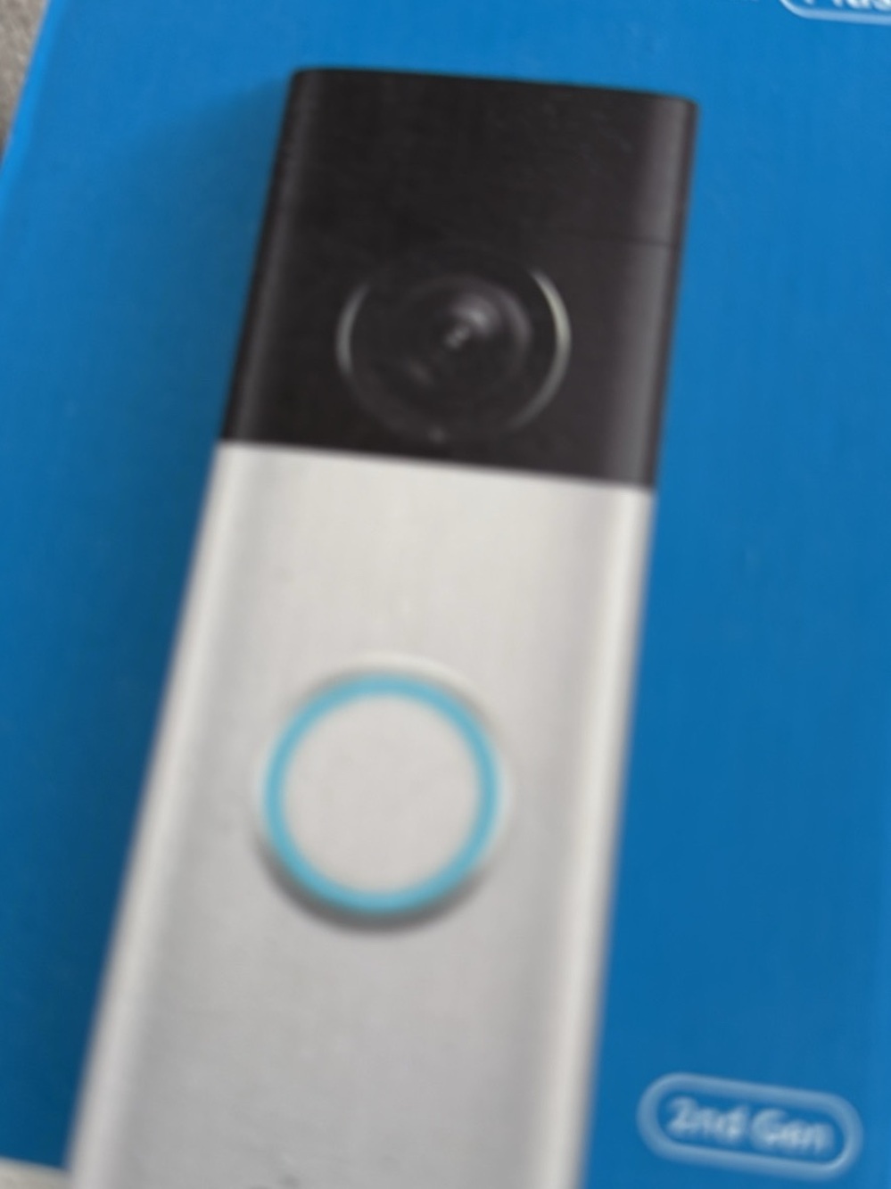Ring Video Doorbell - Silver, Black & Blue Accent